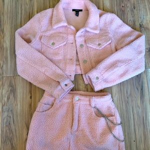 F21 PINK SHERPA SET